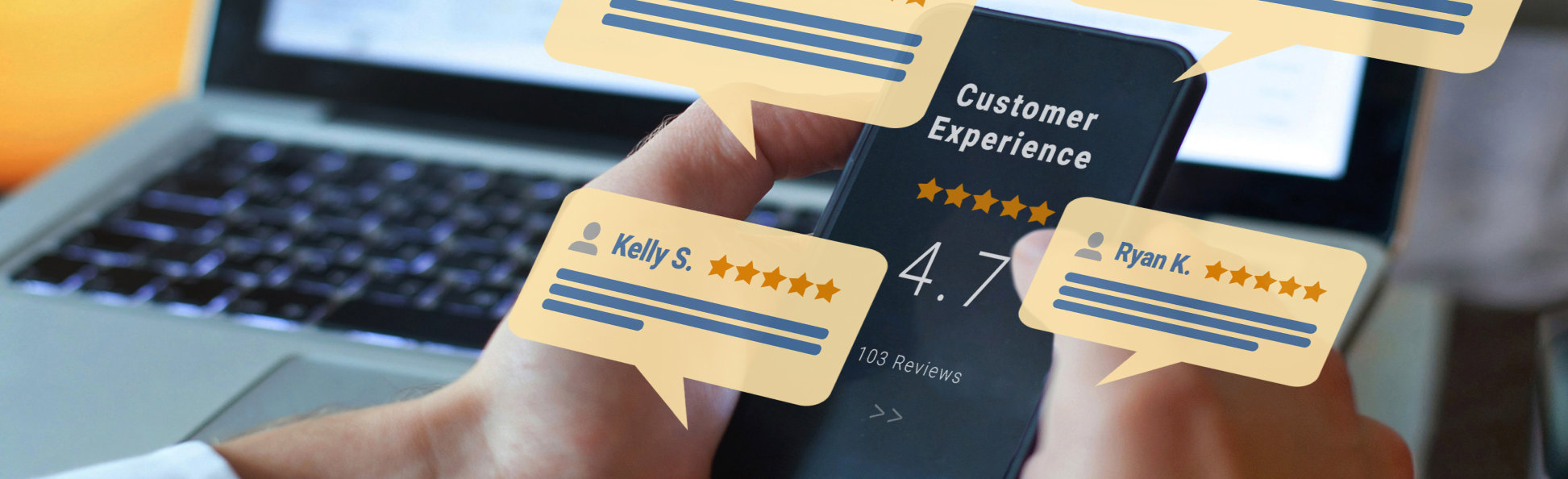 Customer experience concept, rating and comments online, feedback